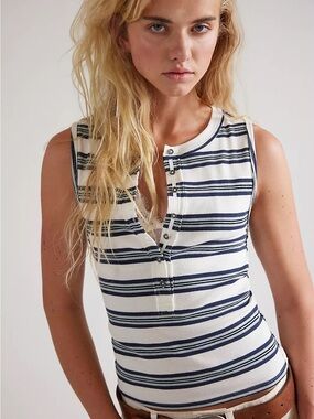 We The Free Jamie Henley Striped Tank Top size L (NWOT)